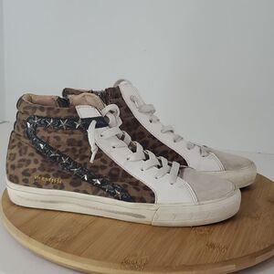 Vintage Havana Dina High-Top Sneaker Leopard Print Studded Women's 7.5